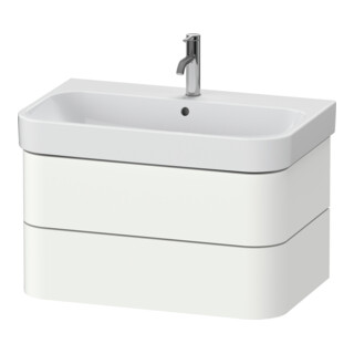 Duravit Meuble sous lavabo Happy D.2 Plus 77,5x49 cm, blanc mat soyeux, 2 tiroirs