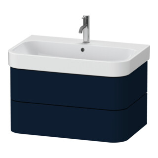 Duravit Meuble sous lavabo Happy D.2 Plus 77,5x49 cm, bleu mat, 2 tiroirs