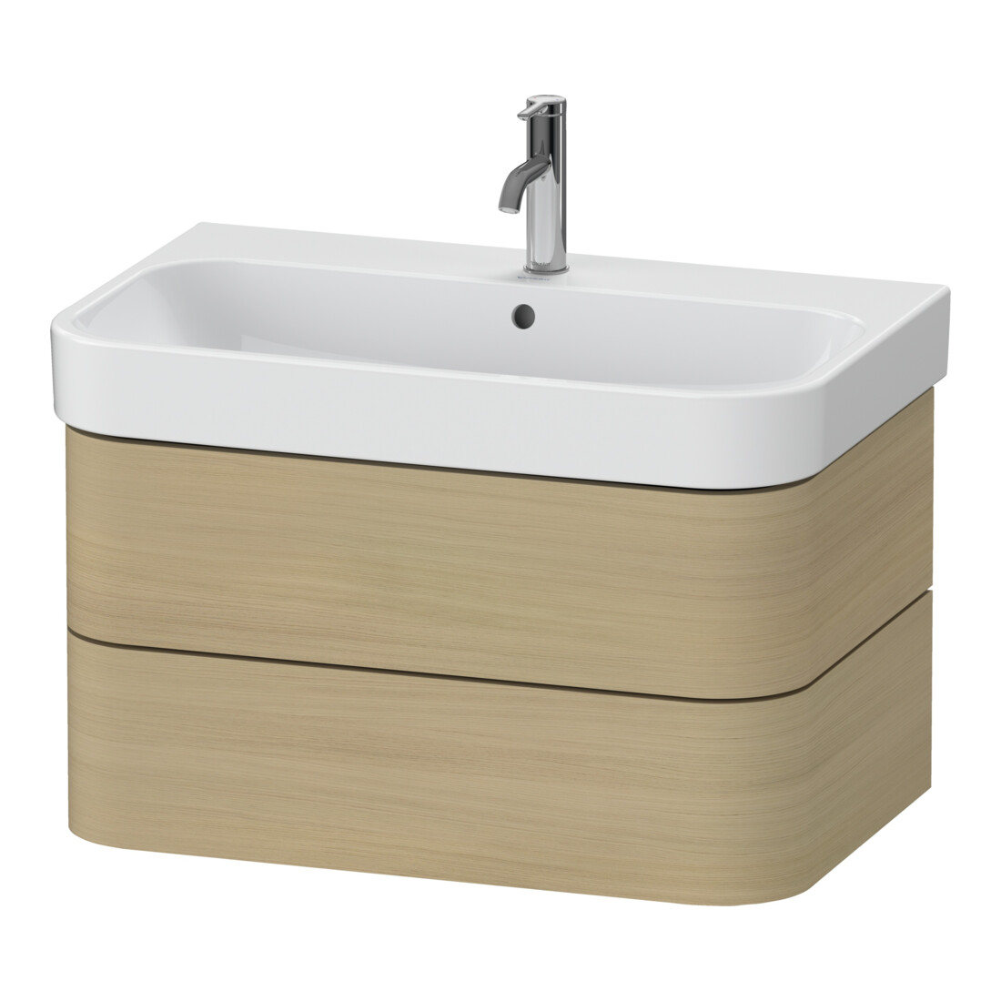 Duravit Meuble sous lavabo Happy D.2 Plus 77,5x49 cm, chêne méditerranéen, 2 tiroirs
