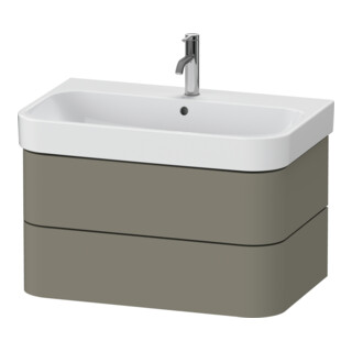 Duravit Meuble sous-lavabo Happy D.2 Plus 77,5x49 cm, gris pierre mat, 2 tiroirs
