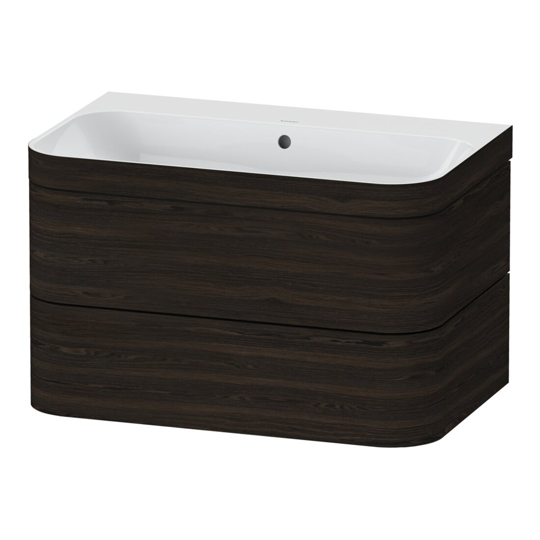 Duravit Meuble sous-lavabo Happy D.2 Plus 77,5x49 cm, no HL, noyer verni, 2 tiroirs