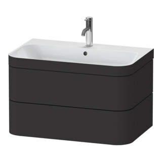 Duravit Meuble sous-lavabo Happy D.2 Plus 77,5x49cm, 1 porte, graph mat, 2 tiroirs