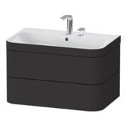 Duravit Meuble sous-lavabo Happy D.2 Plus 77,5x49cm, 2 portes, graphite mat, 2 tiroirs