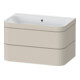 Duravit Meuble sous-lavabo Happy D.2 Plus 77,5x49cm, sans trop-plein, taupe mat, 2 tiroirs-1