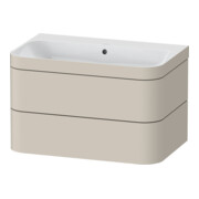 Duravit Meuble sous-lavabo Happy D.2 Plus 77,5x49cm, sans trop-plein, taupe mat, 2 tiroirs