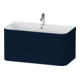 Duravit Meuble sous lavabo Happy D.2 Plus 97,5x49 cm, 1 porte, bleu mat, 2 tiroirs