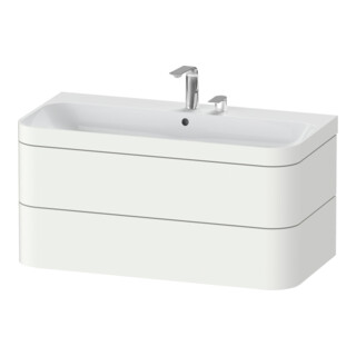 Duravit Meuble sous-lavabo Happy D.2 Plus 97,5x49 cm, 2 portes, blanc mat, 2 tiroirs