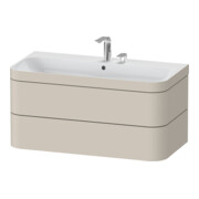 Duravit Meuble sous lavabo Happy D.2 Plus 97,5x49 cm, 2 portes, taupe mat, 2 tiroirs