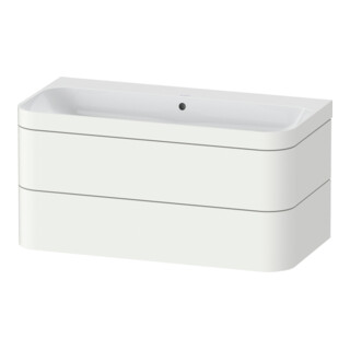 Duravit Meuble sous-lavabo Happy D.2 Plus 97,5x49 cm, sans trou, blanc mat, 2 tiroirs