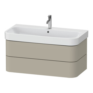 Duravit Meuble sous lavabo Happy D.2 Plus 97,5x49 cm, Tau mat soyeux, 2 tiroirs