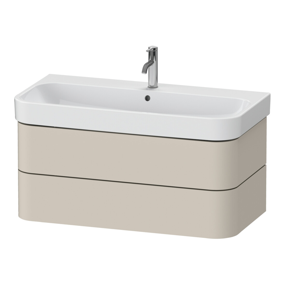 Duravit Meuble sous lavabo Happy D.2 Plus 97,5x49 cm, taupe supermat, 2 tiroirs