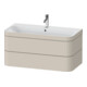 Duravit Meuble sous lavabo Happy D.2 Plus 97,5x49cm, 1 porte, taupe mat, 2 tiroirs-1