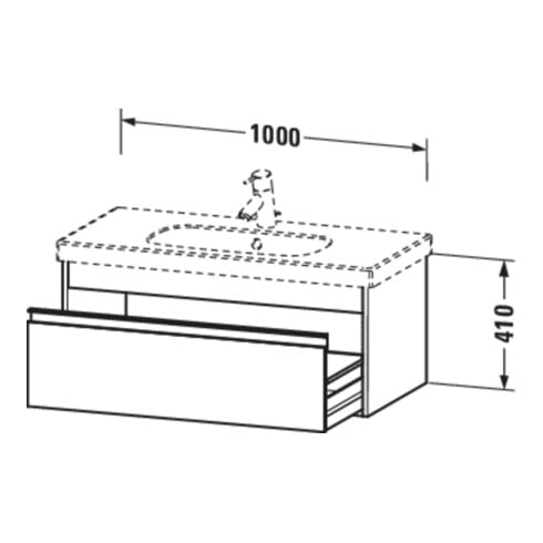 Duravit Meuble sous-lavabo Ketho 100x45,5 cm, bas, 1 tiroir, suspendu