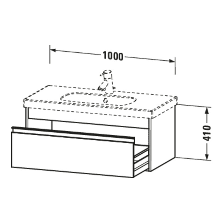 Duravit Meuble sous-lavabo Ketho 100x45,5 cm, bas, 1 tiroir, suspendu
