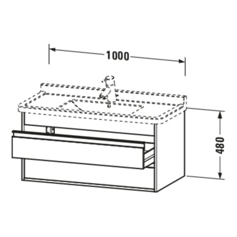 Duravit Meuble sous lavabo Ketho 100x45,5 cm, bas. ma, 2 tiroirs, suspendu