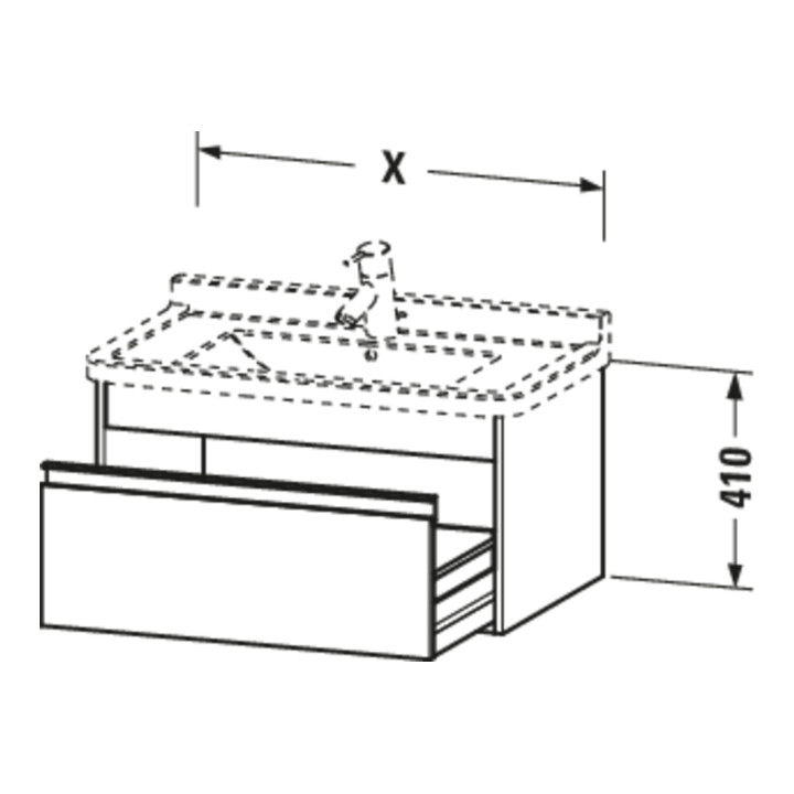 Duravit Meuble sous-lavabo Ketho 100x45,5 cm, beige, 1 tiroir, suspendu