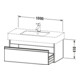 Duravit Meuble sous lavabo Ketho 100x45,5 cm, béton gris, 1 tiroir, suspendu