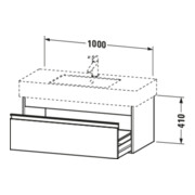 Duravit Meuble sous lavabo Ketho 100x45,5 cm, béton gris, 1 tiroir, suspendu-3