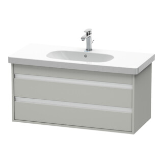 Duravit Meuble sous lavabo Ketho 100x45,5 cm, béton gris, 2 tiroirs, suspendu