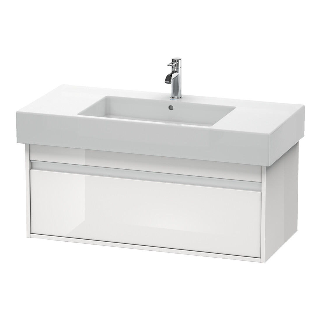 Duravit Meuble sous lavabo Ketho 100x45,5 cm, blanc brillant, 1 tiroir, suspendu