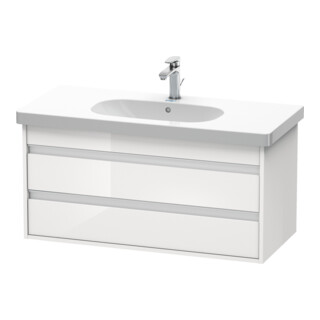 Duravit Meuble sous lavabo Ketho 100x45,5 cm, blanc brillant, 2 tiroirs, suspendu