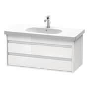 Duravit Meuble sous lavabo Ketho 100x45,5 cm, blanc brillant, 2 tiroirs, suspendu-1
