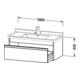 Duravit Meuble sous-lavabo Ketho 100x45,5 cm, blanc mat, 1 tiroir, suspendu