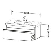 Duravit Meuble sous-lavabo Ketho 100x45,5 cm, blanc mat, 1 tiroir, suspendu-4