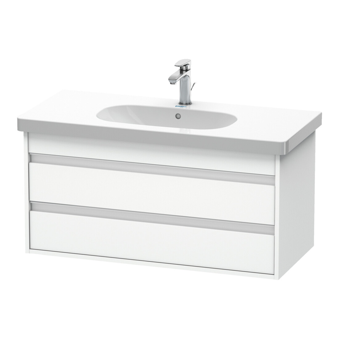 Duravit Meuble sous lavabo Ketho 100x45,5 cm, blanc mat, 2 tiroirs, suspendu