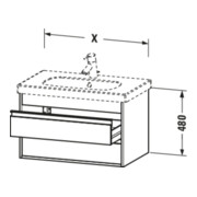 Duravit Meuble sous lavabo Ketho 100x45,5 cm, blanc mat, 2 tiroirs, suspendu-4