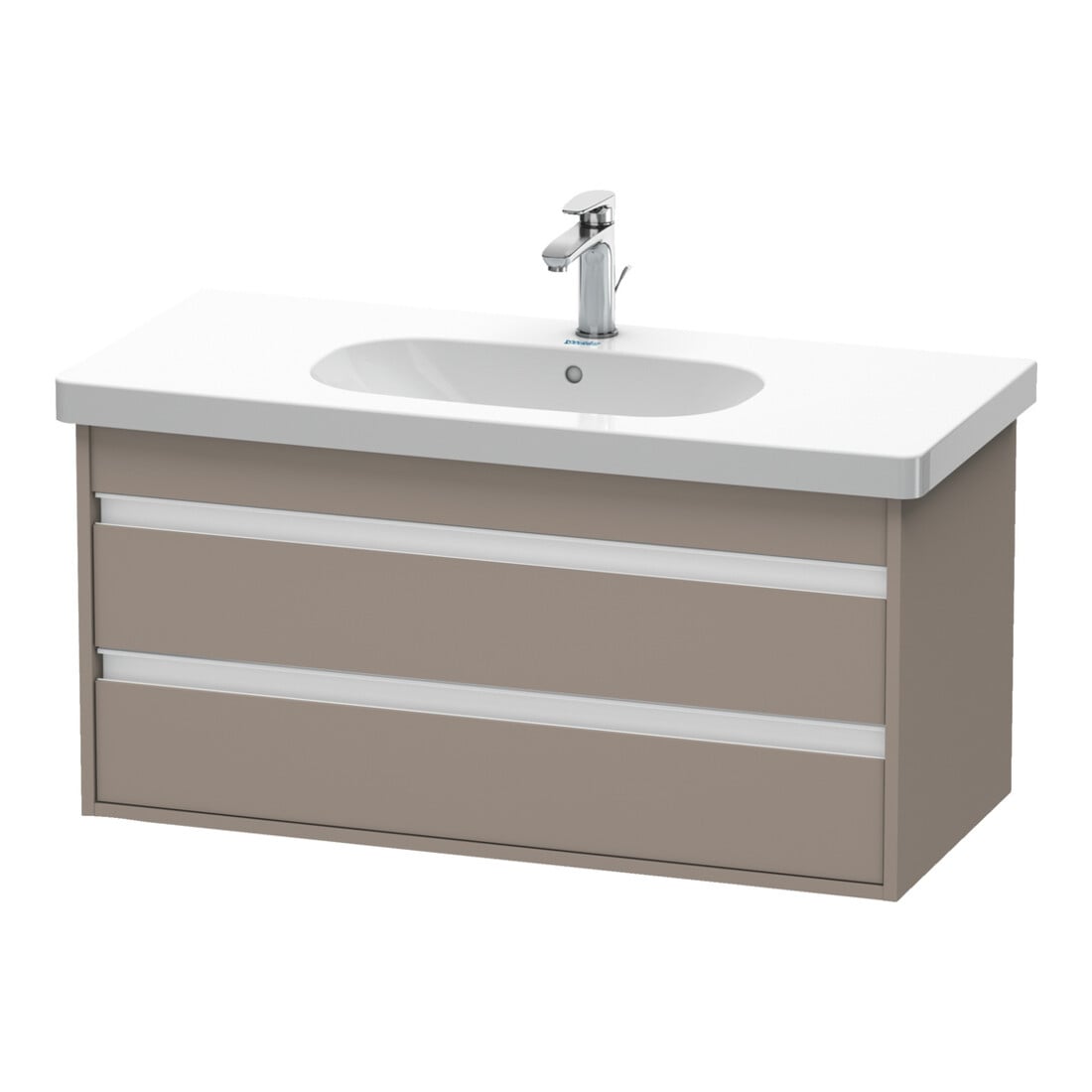 Duravit Meuble sous-lavabo Ketho 100x45,5 cm, blanc mat, 2 tiroirs, suspendu