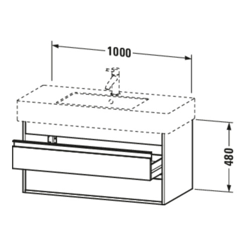 Duravit Meuble sous-lavabo Ketho 100x45,5 cm, blanc mat, 2 tiroirs, suspendu