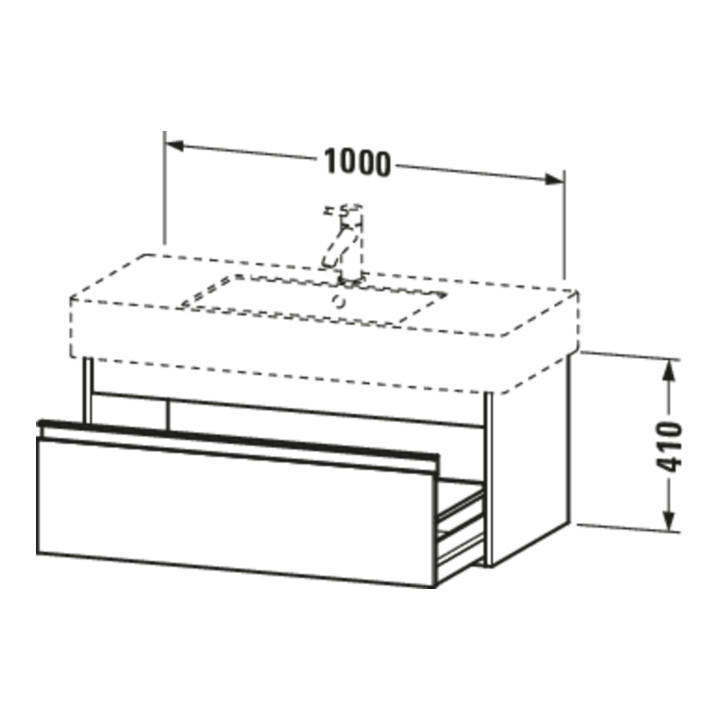 Duravit Meuble sous-lavabo Ketho 100x45,5 cm, chêne œuf, 1 tiroir, suspendu