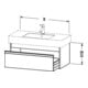 Duravit Meuble sous lavabo Ketho 100x45,5 cm, graph ma, 1 tiroir, suspendu-3
