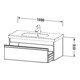 Duravit Meuble sous-lavabo Ketho 100x45,5 cm, graphite mat, 1 tiroir, suspendu