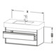 Duravit Meuble sous-lavabo Ketho 100x45,5 cm, graphite mat, 2 tiroirs, suspendu