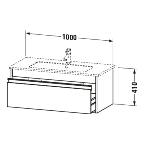 Duravit Meuble sous lavabo Ketho 100x47,5 cm, bas. ma, 1 tiroir, suspendu