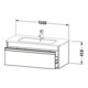 Duravit Meuble sous lavabo Ketho 100x47,5 cm, blanc brillant, 1 tiroir, suspendu