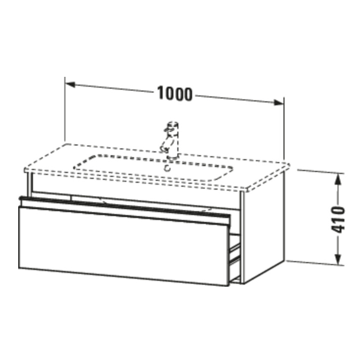 Duravit Meuble sous lavabo Ketho 100x47,5 cm, blanc brillant, 1 tiroir, suspendu