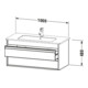 Duravit Meuble sous lavabo Ketho 100x47,5 cm, blanc mat, 2 tiroirs, suspendu