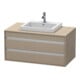 Duravit Meuble sous-lavabo Ketho 100x55 cm, beige, lavabo encastré moyen, 2 tiroirs-1