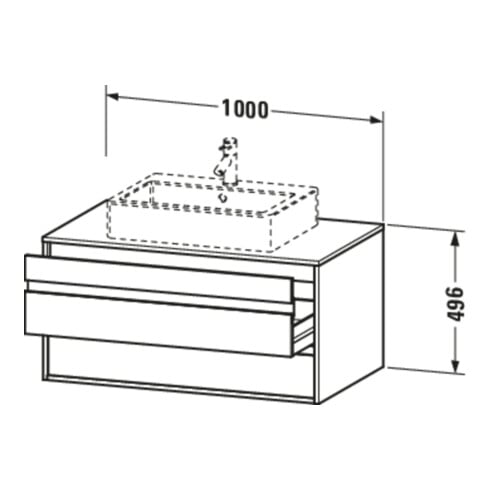 Duravit Meuble sous lavabo Ketho 100x55 cm, bg m, f AWT milieu, 2 tiroirs