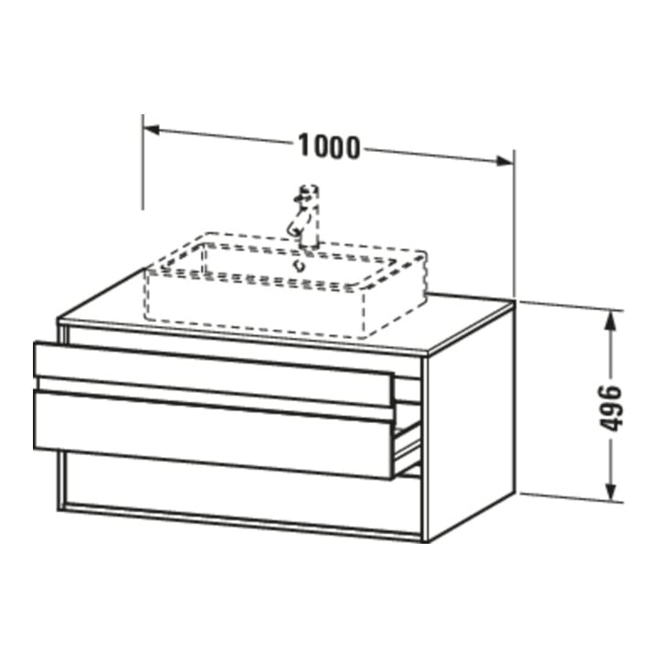 Duravit Meuble sous lavabo Ketho 100x55 cm, bg m, f AWT milieu, 2 tiroirs