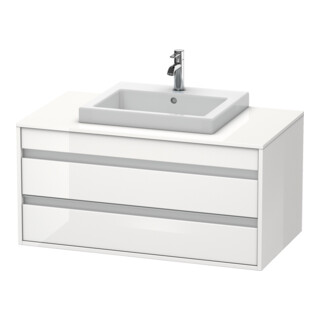 Duravit Meuble sous-lavabo Ketho 100x55 cm, blanc, lavabo encastré central, 2 tiroirs