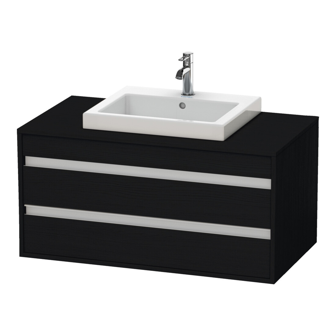 Duravit Meuble sous-lavabo Ketho 100x55 cm, blanc, lavabo encastré milieu, 2 tiroirs