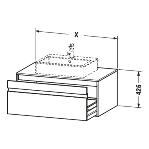 Duravit Meuble sous lavabo Ketho 100x55 cm, blanc mat, 1 tiroir, suspendu
