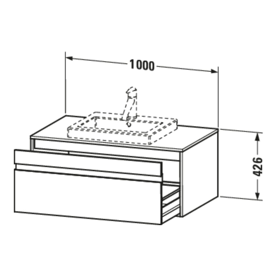 Duravit Meuble sous lavabo Ketho 100x55 cm, blanc mat, 1 tiroir, suspendu