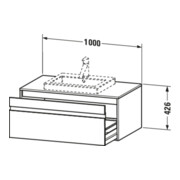 Duravit Meuble sous-lavabo Ketho 100x55 cm, blanc mat, 1 tiroir, suspendu-4
