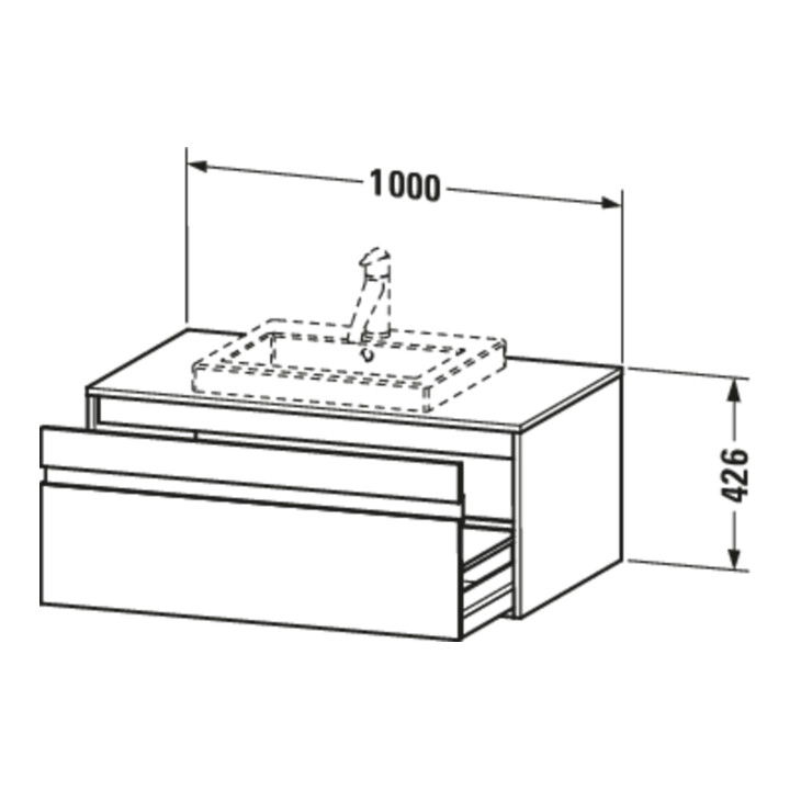 Duravit Meuble sous-lavabo Ketho 100x55 cm, blanc mat, 1 tiroir, suspendu