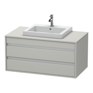 Duravit Meuble sous-lavabo Ketho 100x55 cm, blanc mat, lavabo encastré central, 2 tiroirs